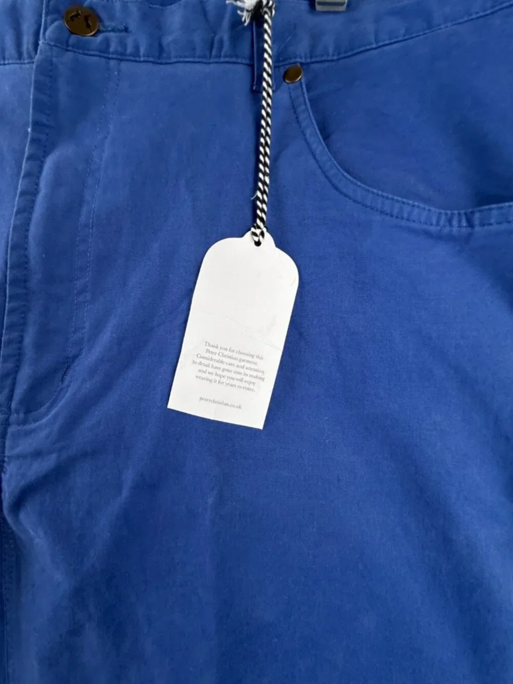 NWT Peter Christian 38x30 Vibrant Blue Chino Pants Cotton Spandex MT33 Men